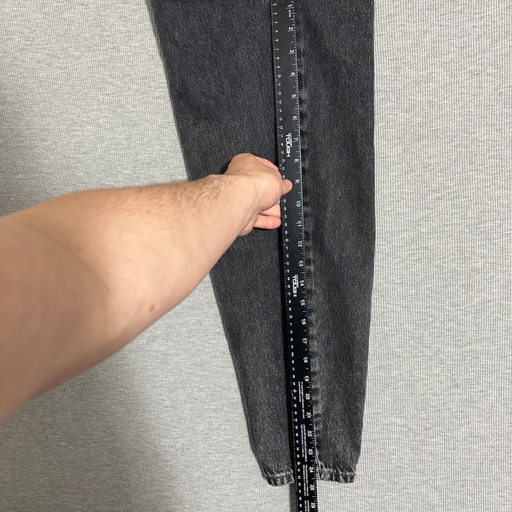Topshop Balloon Boyfriend Jeans Washed Black W24 L24.5 High Rise Cropped Tapered - Picture 13 of 15